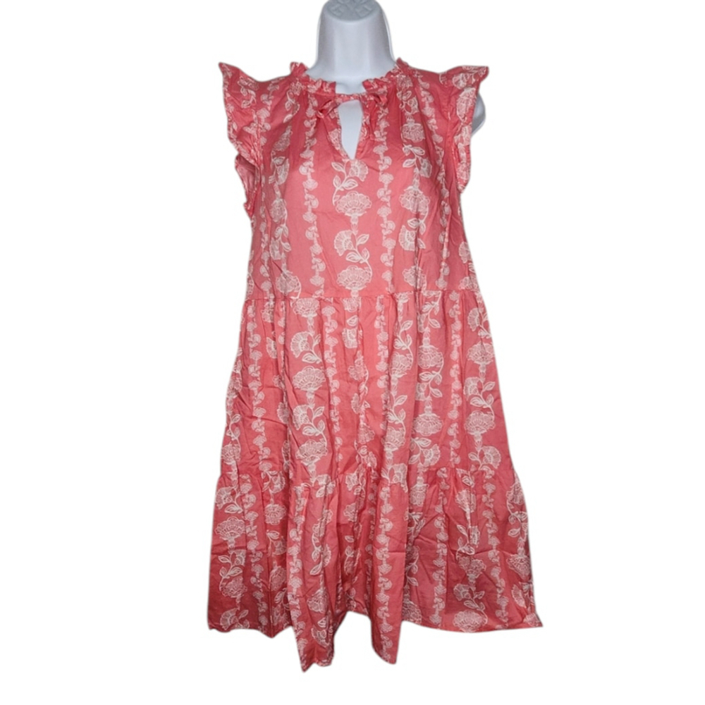 Women's Pretty Time and Tru Ruffled Dress Size M Coral Pink